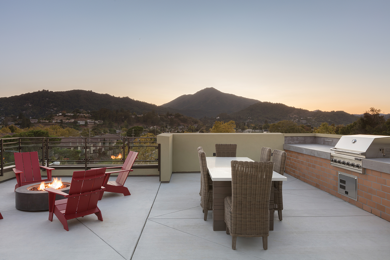 Rooftop view over looking housing